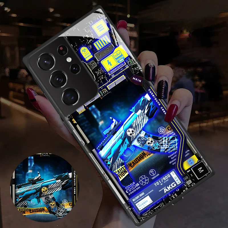 Cyberpunk Style Smart Luminous Cell Phone Cases For Iphone 11 cover 11Pro shell 11proMax voice controlled lighting call flashes
