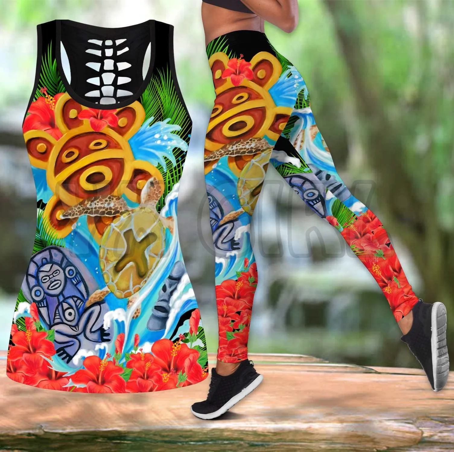 Пуэрто-Рико топ с 3D-принтом черепа + леггинсы комбинированный наряд женские