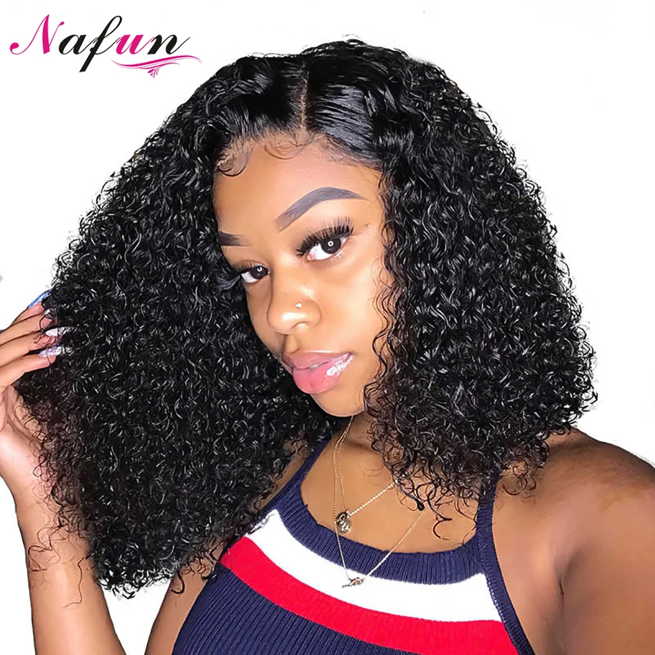

Kinky Curly Short Bob Human Hair Wigs 13x4 Lace Frontal Closure Curly Wave Wig 4x4 Lace Closure Wigs Brazilian Remy 180% Density