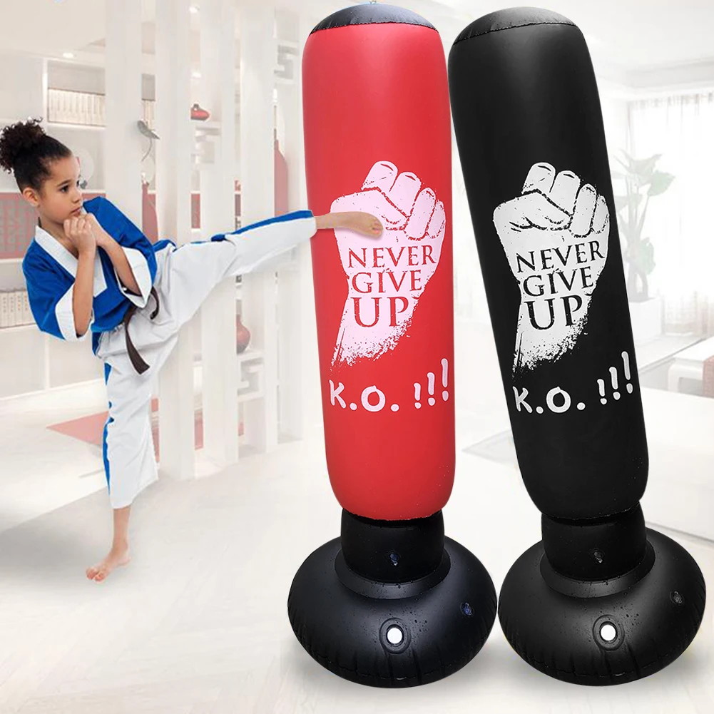 160cm Inflatable Boxing Bag Adult Children Boxing Punch Kicking Sandbag PVC Inflatable Tumbler Gym Kids Boxing Training Target