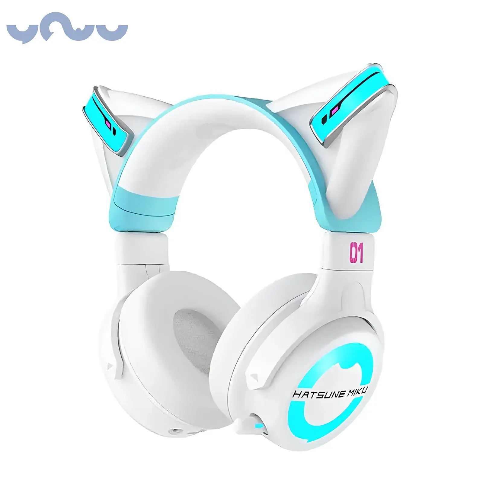 YOWU Hatsune Miku Аниме Беспроводные игровые гарнитуры Управление через приложение RGB