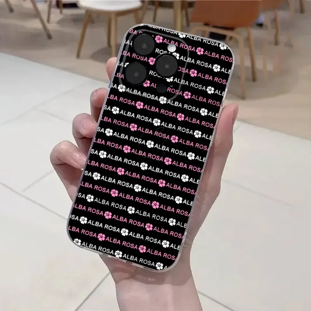 Модный чехол для телефона A-ALBA R-ROSA iPhone 16 15 14 13 12 11 Plus Pro Max XR XS X 7 8 SE мини-прозрачный