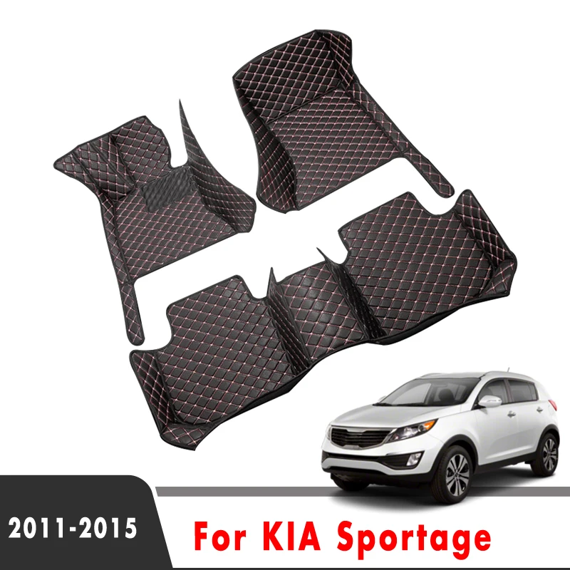 

For KIA Sportage 2015 2014 2013 2012 2011 Car Floor Mats Styling Covers Custom Artificial leather Carpets Accessories Protect