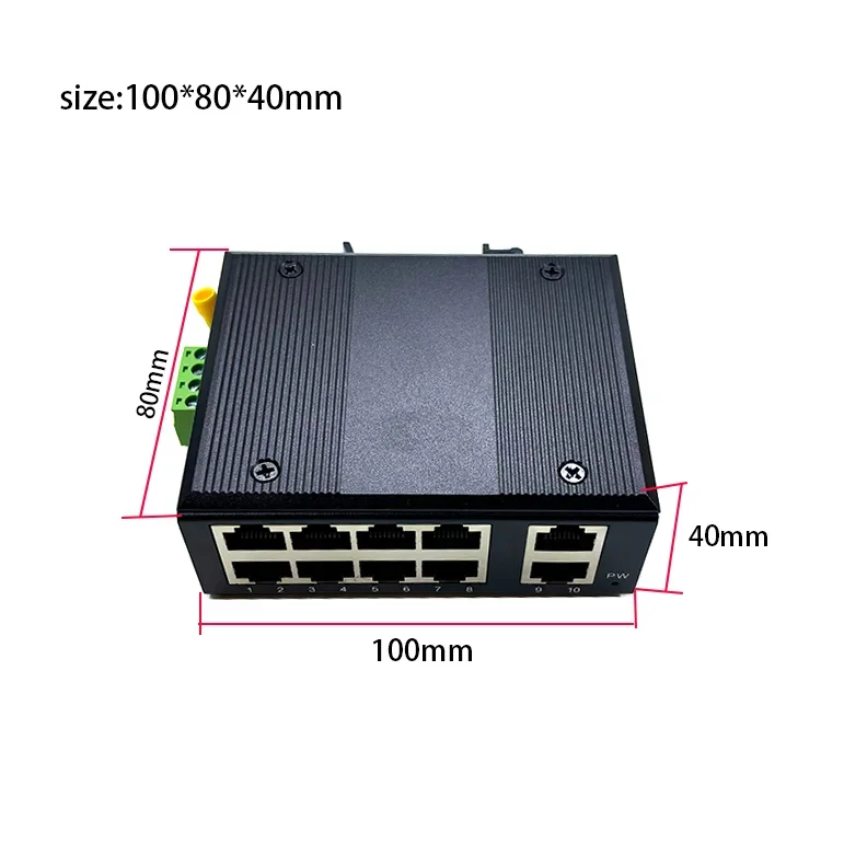 Фото 10 портов 10/100M 12V-54V Ethernet industrial swith №3