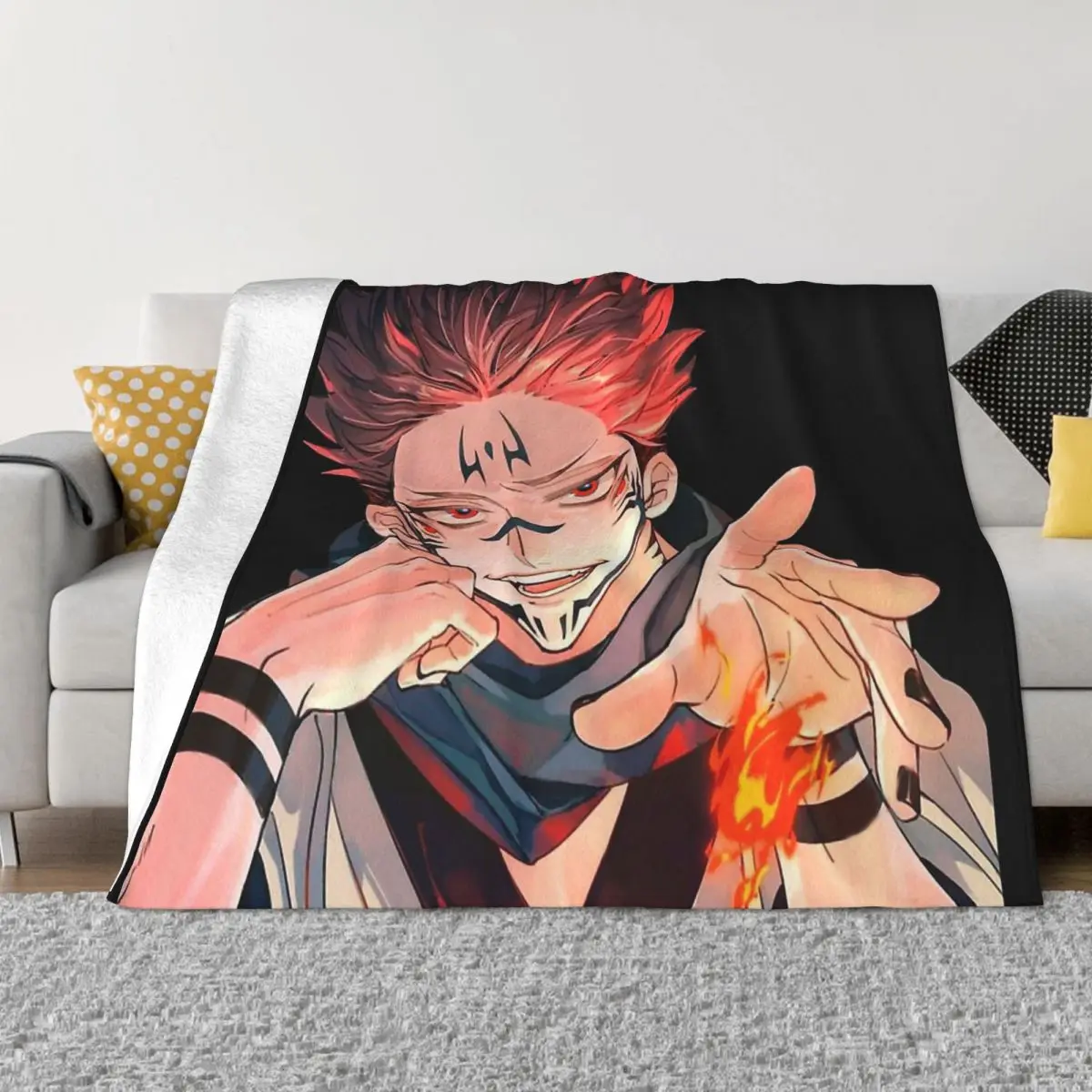 

Jujutsu Kaisen Juvenile Animation Blanket Flannel Fire Cozy Soft FLeece Bedspread