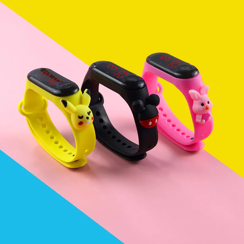

Silicone Strap 3 Key Paragraph Doll Red Digital Led Shou Huan Biao Male And Female Students Sports Watch Accessories Decorate
