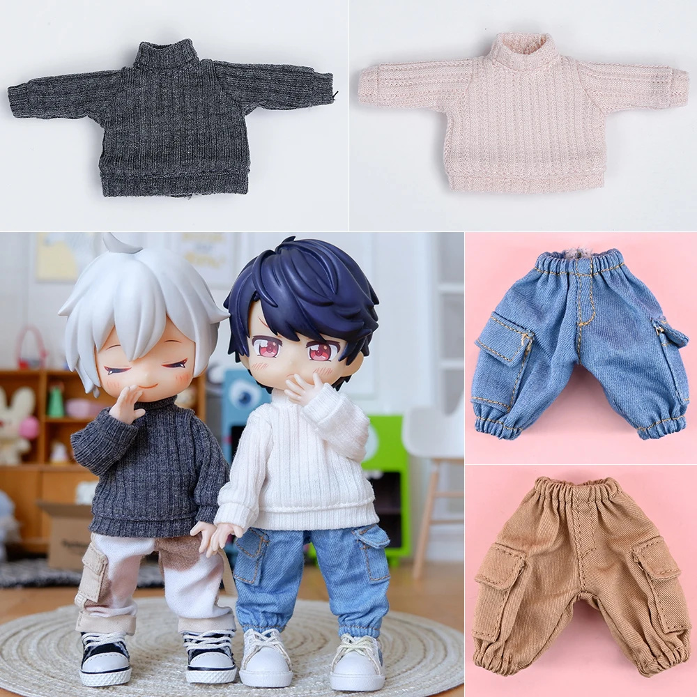 Knitted Sweater Clothing Doll Casual Jeans Clothes For Penny, Nendoroids Ob11,mollys,obitsu 11,1/12 Bjd