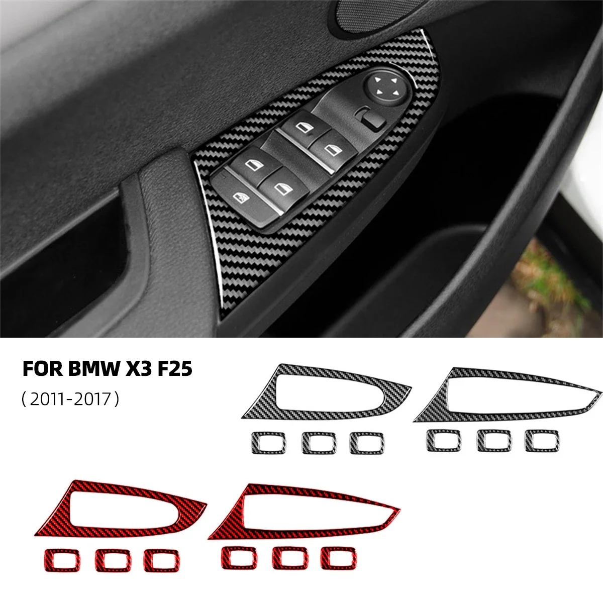 Для BMW X3 X4 F25 F26 2011-2017 автомобильный Стайлинг из углеродного волокна кнопка для