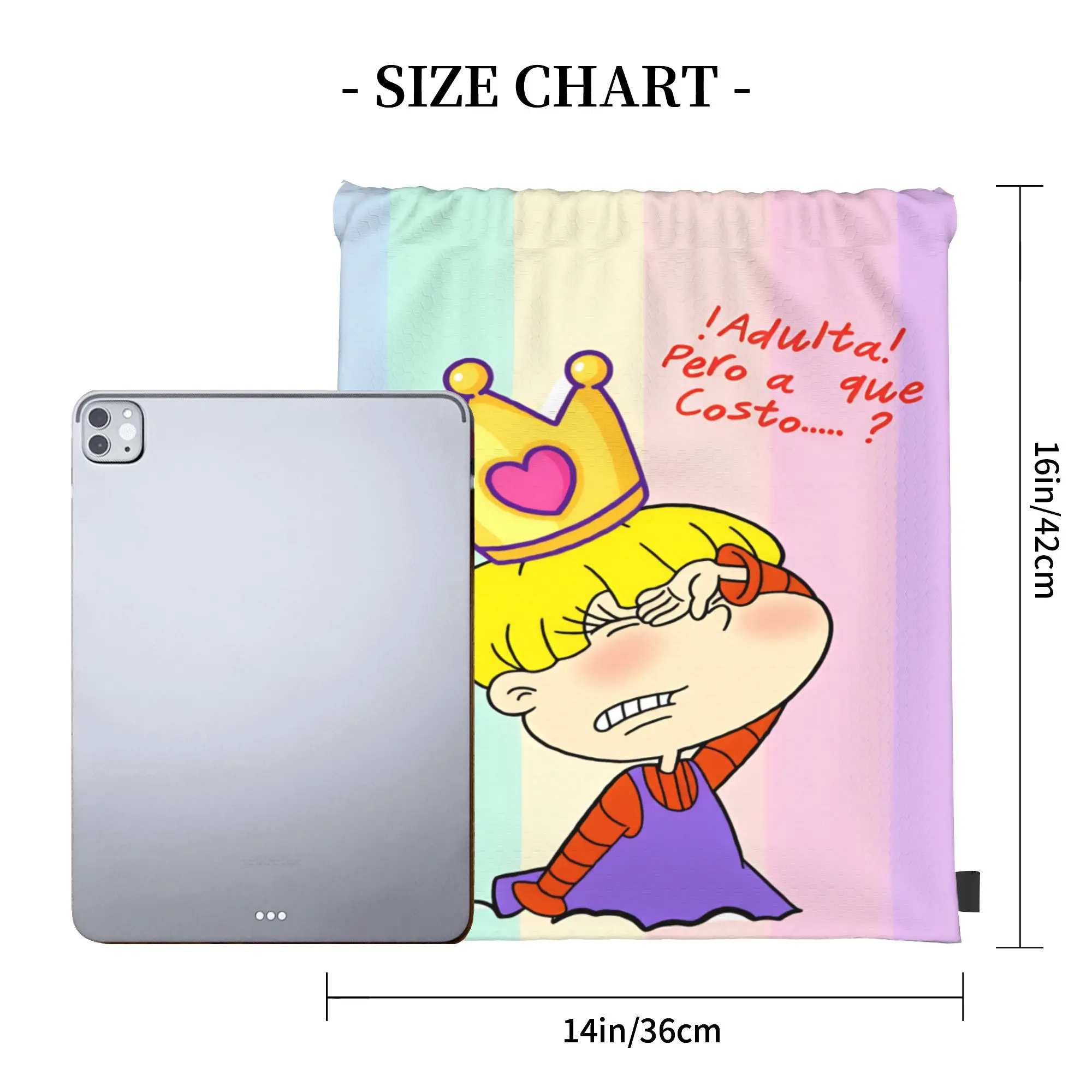 Фото Сумка-мешок с принтом персонажа из мультфильма «Раграт», складной модный рюкзак YSK, школьный спортивный мешок, унисекс. №3