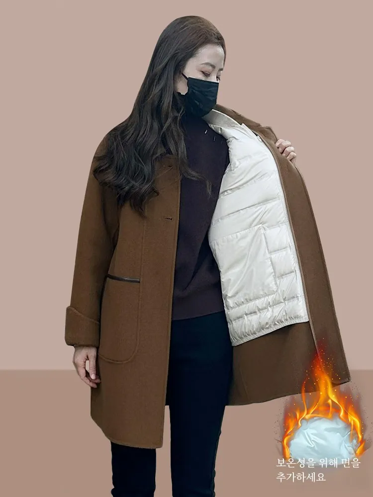 High-Grade Temperament Outerwear Women 2024 Design Sense Autumn and Winter New Western Sle Age-Reducing Cotton Added Warm L...