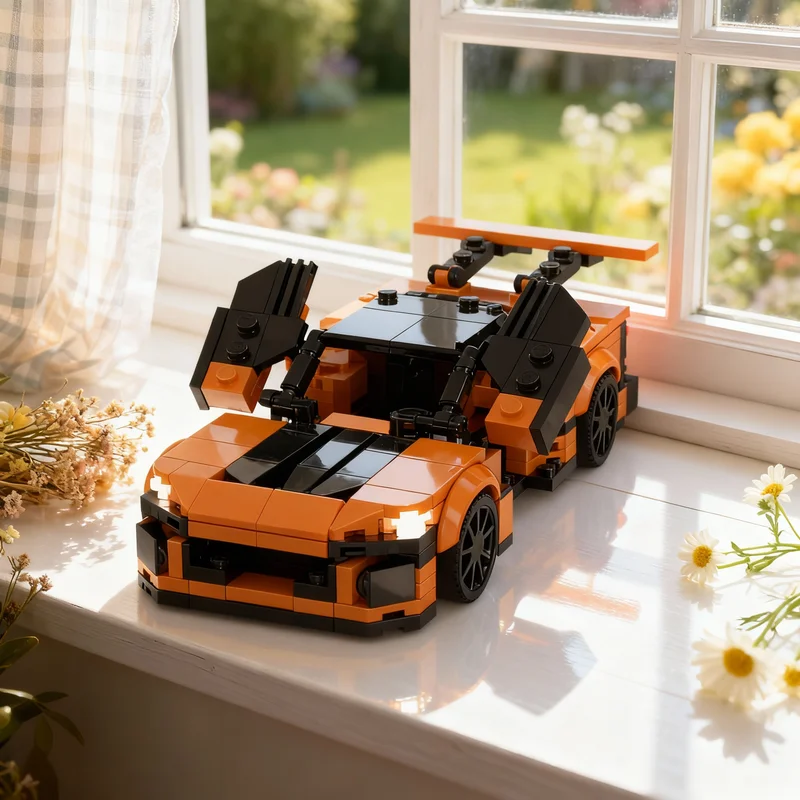 Фото 253 детали MOC City Champions McLaren Senna, модель игрушки, строительные блоки, рождественский подарок, конструктор, образовательная игра, идея для демонстрации на день рождения. №1