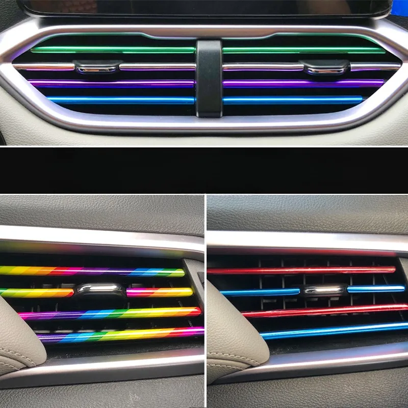 

10Pcs 20cm Car Air Conditioner Outlet Decorative U Shape Moulding Trim Decor Strips Car Styling Car Door Edge Corner Protector