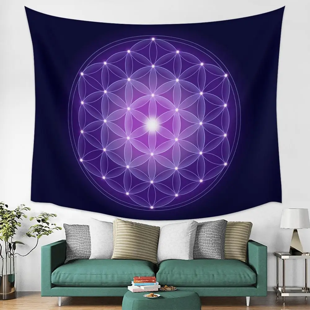 

Flower Of Life Wall Tapestry Beach Towel Cover Picnic Yoga Mat Home Decoration