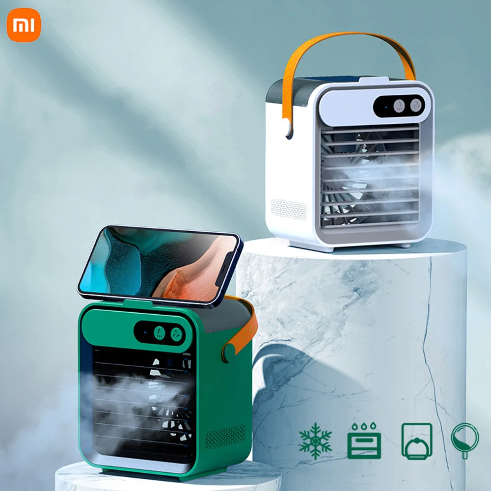 

Xiaomi Mini Air Cooler Air Conditioner Home Outdoor Small Air Cooler Portable Mobile Phone Holder Spray USB Electric Cooler Fan