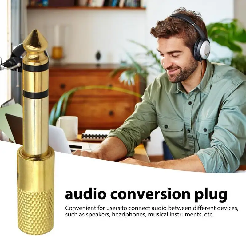 

6.35mm To 3.5mm Converters 1/4 Male 1/8 Female 6.35 To 3.5 Jack Headphone Audio Adapter Microphone Connector Stereo Plug Adapter