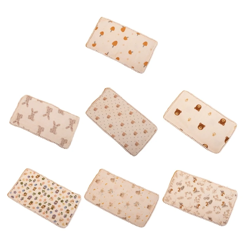 

Baby Burp Cloth Flat Pillow Towel Breathable Sweat Absorb Cloth Drooling Bib Soft Rectangle Teething Towel Pillow Cover