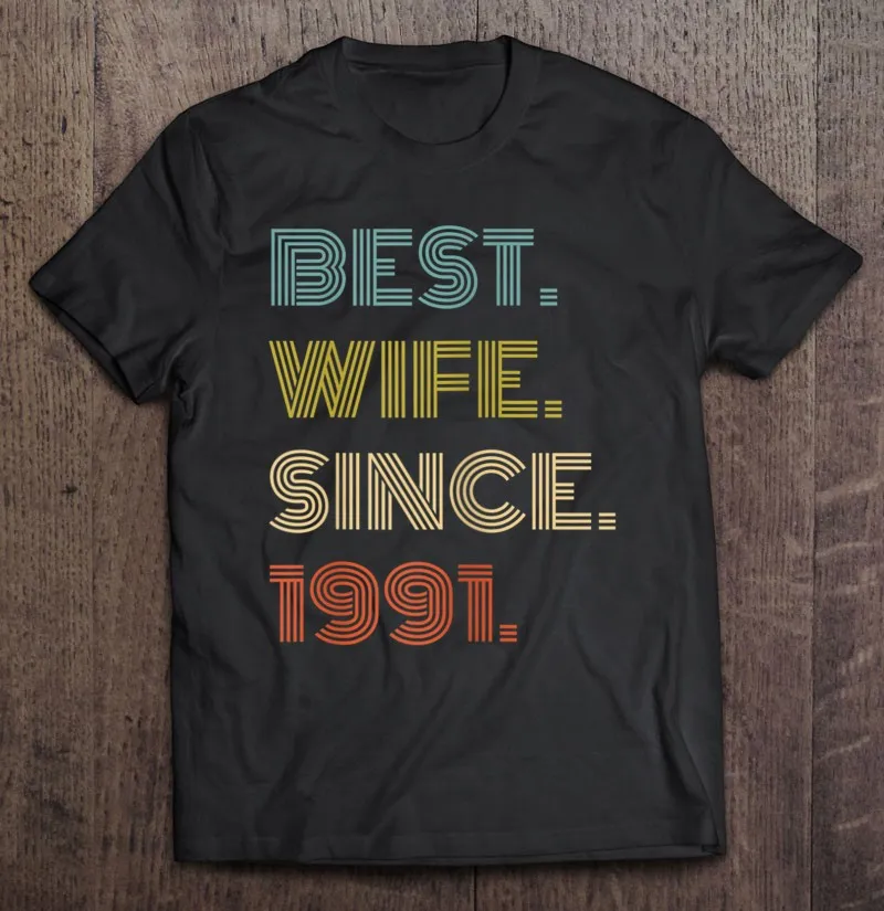 

Женская футболка с 30-й годовщиной свадьбы, с 1991 года, футболка Ver2, спортивные женские футболки, футболка, Графитовая футболка, футболки для м...