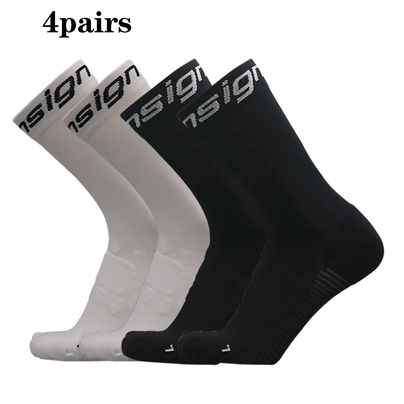 Breathable Cycling Socks 4 Pairs/Set Women Men Sports Socks Running Socks Basketball Football Professional Hiking Biking