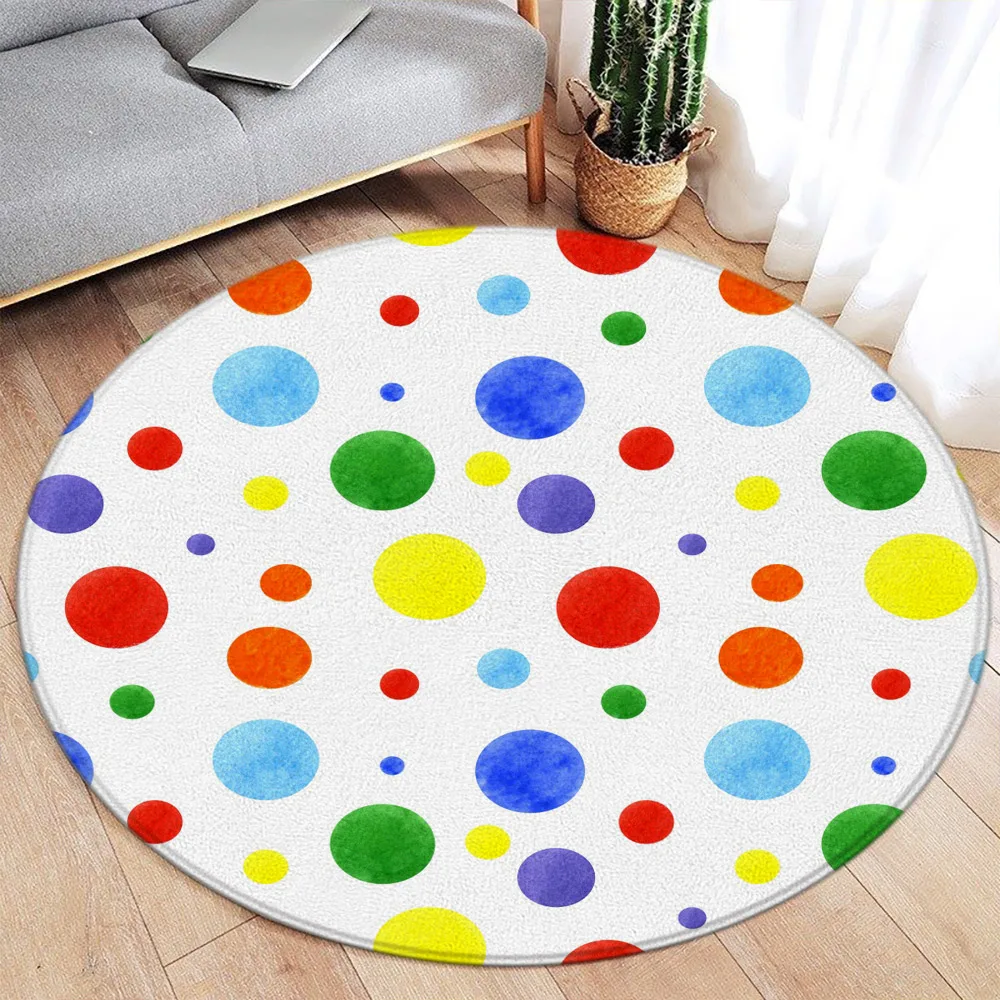 Цветной точечный круглый ковер акварельный художественный Современный