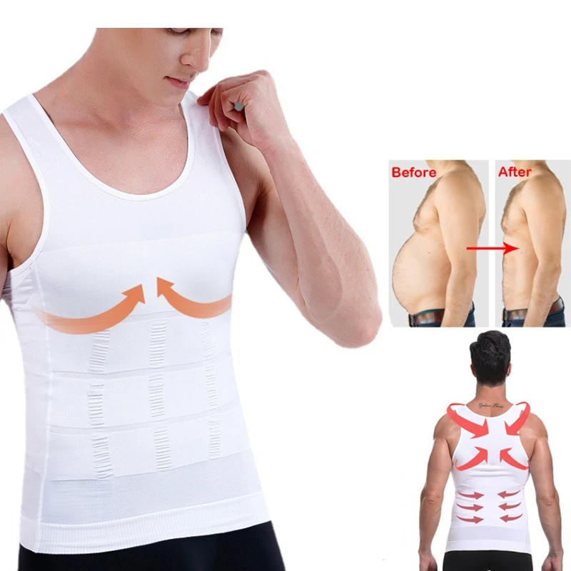 Uomini Dimagranti Shaper Postura Gilet Maschile Pancia Addome Correttore Compressione Modellamento Del Corpo Bruciagrassi Petto Pancia T-Shirt Corsett