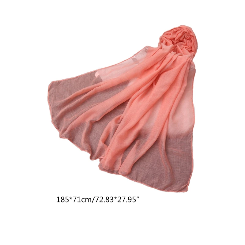 Новый стиль 180x80 см однотонная хлопковая льняная шаль Стандартный шарф