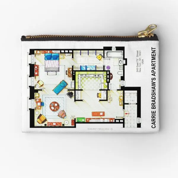 

Сумка Кэрри Брэдшоу из квартиры Floorplan V на молнии, мешочки для монет, Женский кошелек для хранения денег, мужской кошелек, косметический ключ