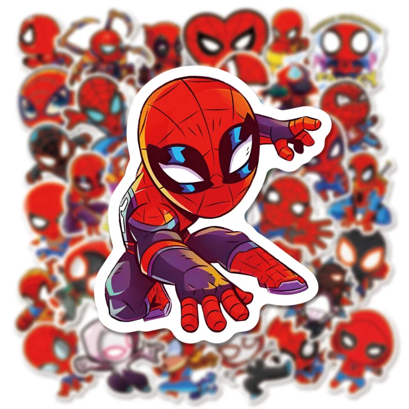 

10/30/50pcs Disney Spiderman Marvel Cartoon Stickers for Kids Toy DIY Water Bottle Skateboard Laptop Graffiti Cool Anime Sticker