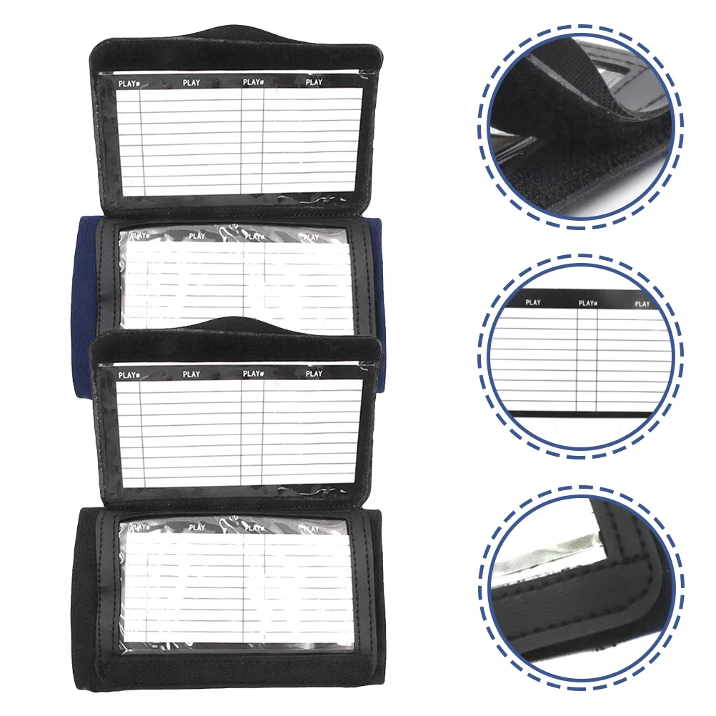 

2 Pcs Wristband Sports Wristbands Quarterback Play Card Playbook Touch Polyester Softball Catchers Football