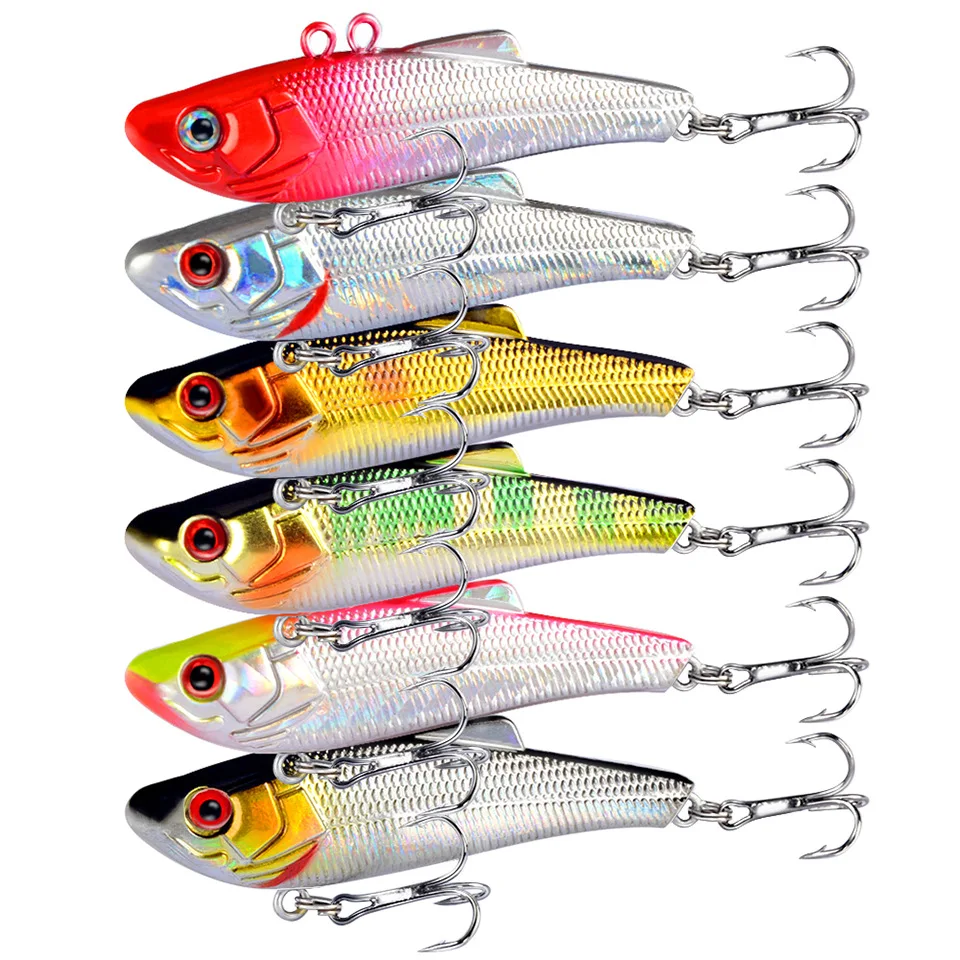 1PCS VIB Fishing Lure Swim Minnow Wobbler Hard Bait 7cm 7g Artificial Crankbait Winter Sea Bass Diving Swivel |