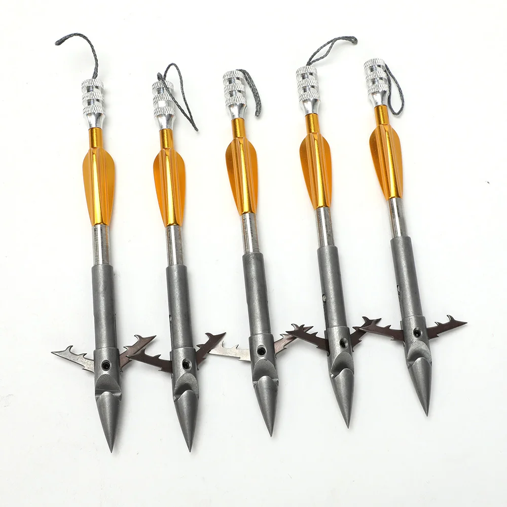 

5PCS Stainless Steel Fishing Arrows Fish Darts Broadheads Arrowhead Slingshot Catapult Dart Hunting Shooting Fishing Slingshot