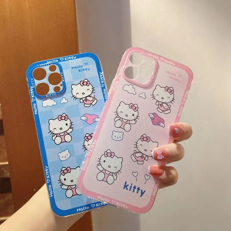 

Kawaii Sanrio Hello Kitty Iphone Case for 11 12 13 Model Silicone Protective Shell Fairy High Value Shockproof Phone Case