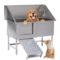 Hacenor Stainless Steel Medical Pet Bathing Equipment Veterinary Bath Tub Grooming Washing Sink Water Tank For Animals