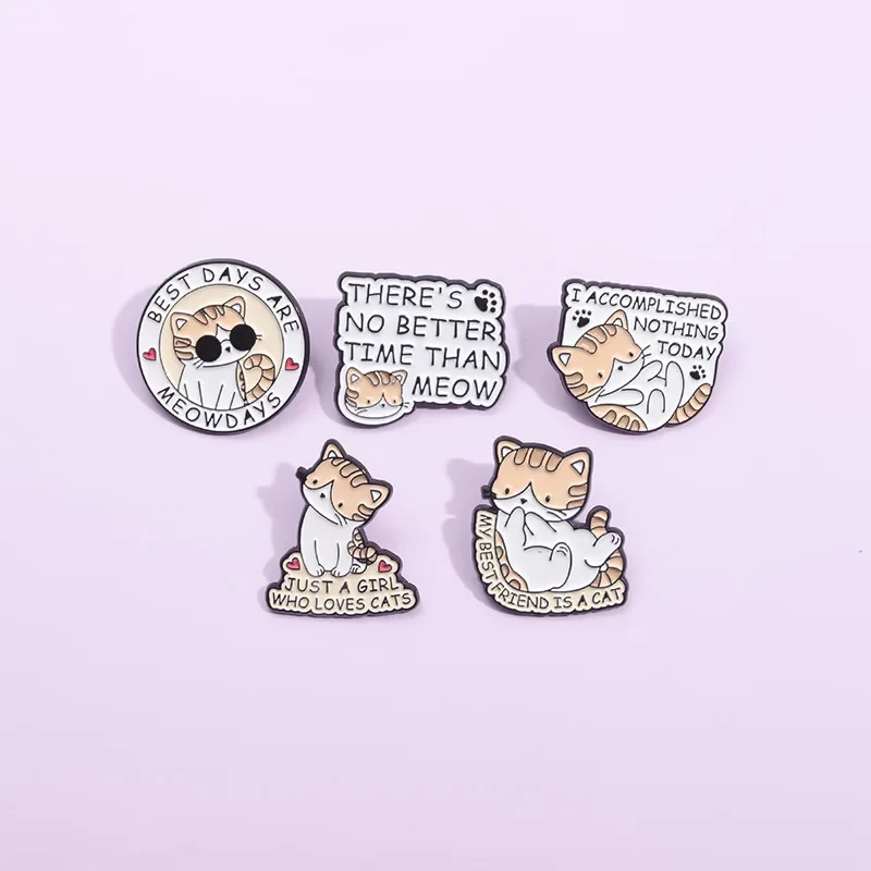 Лучшие дни эмалированные заколки Meowdays просто девушка которая любит раньше