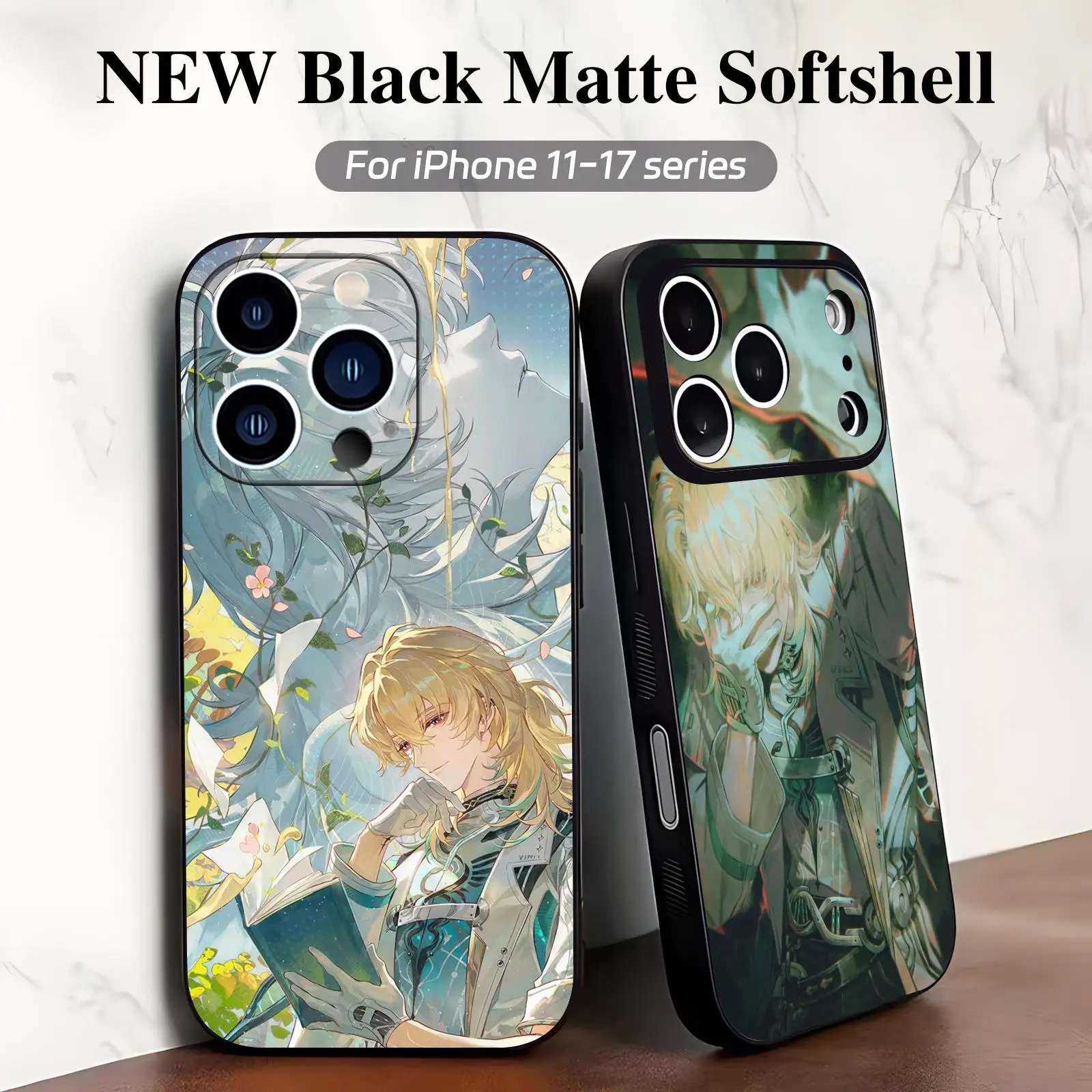 Фото Чехол для телефона iPhone 17, 16, 16e, 15, 14, 13, 12 Plus, Mini, Pro, Max, противоударный, мягкий, черный, Wuthering Waves LUUK HERSSEN №1