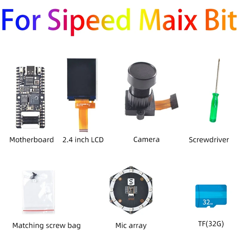 For Sipeed Maix Bit Kit Motherboard With 2.4Inch Screen/Camera/Mic Array/TF Card