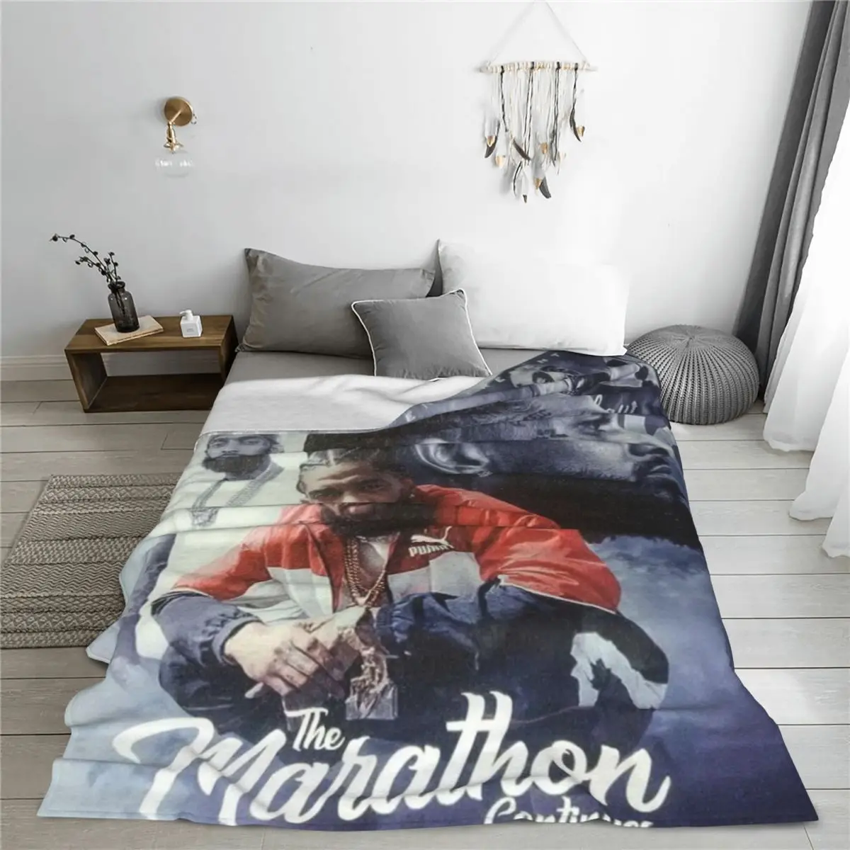 Мягкое весенне-осеннее дышащее одеяло Nipsey Hussles в стиле хип-хоп