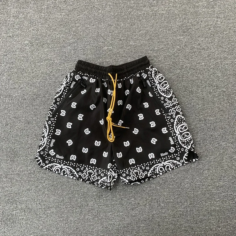 

RHUDE Elasticity Shorts Black Breathable High Quality Men Women