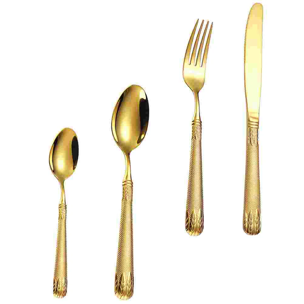 

1 Set Practical Fork Spoon Dessert Spoon Durable Flatware Simple Tableware