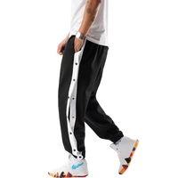 2022 new men hip hop pants side buttons mens elastic waist loose style men joggers trousers
