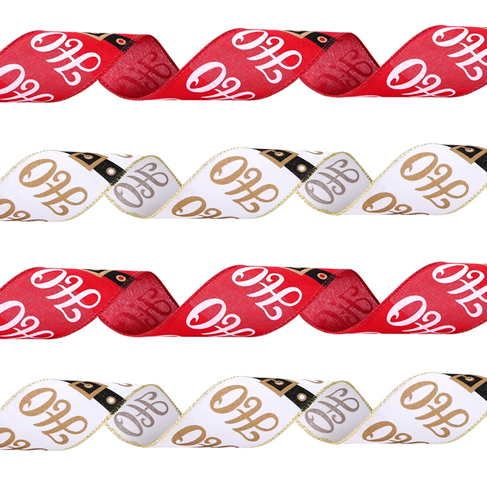 

Изысканные рождественские украшения 2/3/5/6 м * 6,5 см, ленты красного и белого цвета в стиле Хо, лента для упаковки рождественской подарочной коробки, венок «сделай сам», декоративный бант