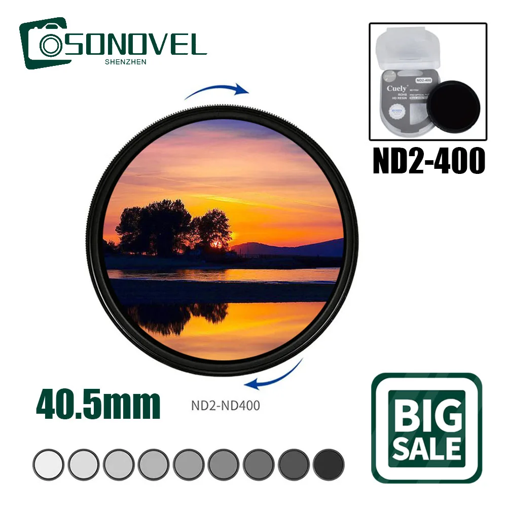

40.5 40.5mm ND2-400 Neutral Density Fader Variable ND Filter Adjustable for Canon Nikon Pentax Leica Fuji Sony A6500 A6300 DSLR