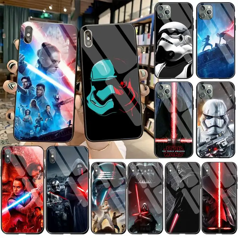 

Disney Star Wars Phone Case Tempered Glass For iPhone 12 max mini 11 Pro XR XS MAX 8 X 7 6S 6 Plus SE 2020 cover