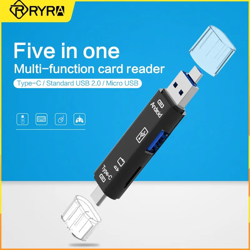 

5 в 1, OTG-адаптер для чтения карт с разъемом USB и портом Type-C