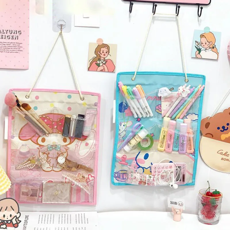 

Cartoon Hanging Storage Bag Kawaii Sanrios My Melody Cinnamoroll Kt Cat Large Capacity Multi-Function Storage Bag Gift for Girls