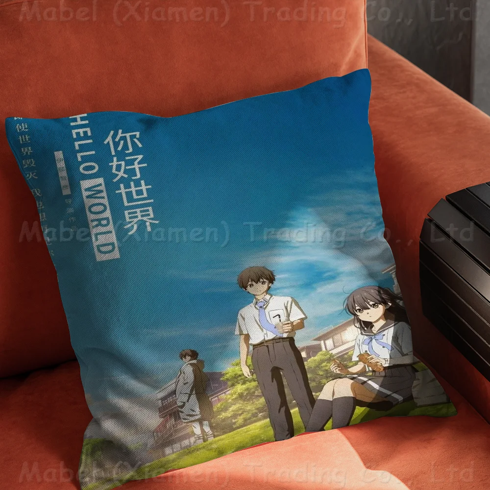 HELLO WORLD Pillow Gifts Home Office Furnishings Bedroom Sofa Car Cushion Cover Case 45x45cm