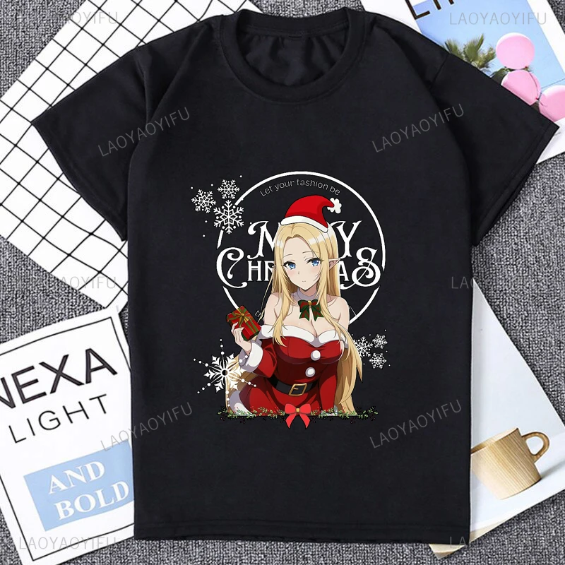 Рождественская футболка Waifu с принтом эминьенса в тени японским аниме