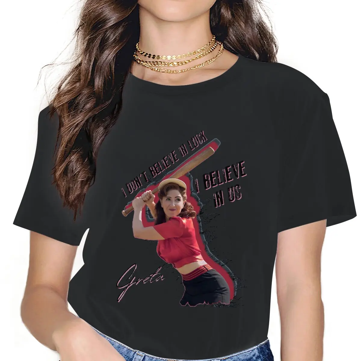 

Greta Best Quote Female Shirts A League Of Their Own Tom Hanks Oversized Vintage Women Tshirts Harajuku Casual Feminine Blusas