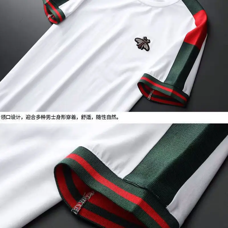 Men's Suit 2023 Spring and Summer New Short-sleeved T-shirt Five-point Pants Two-piece Large Size Men's Clothing