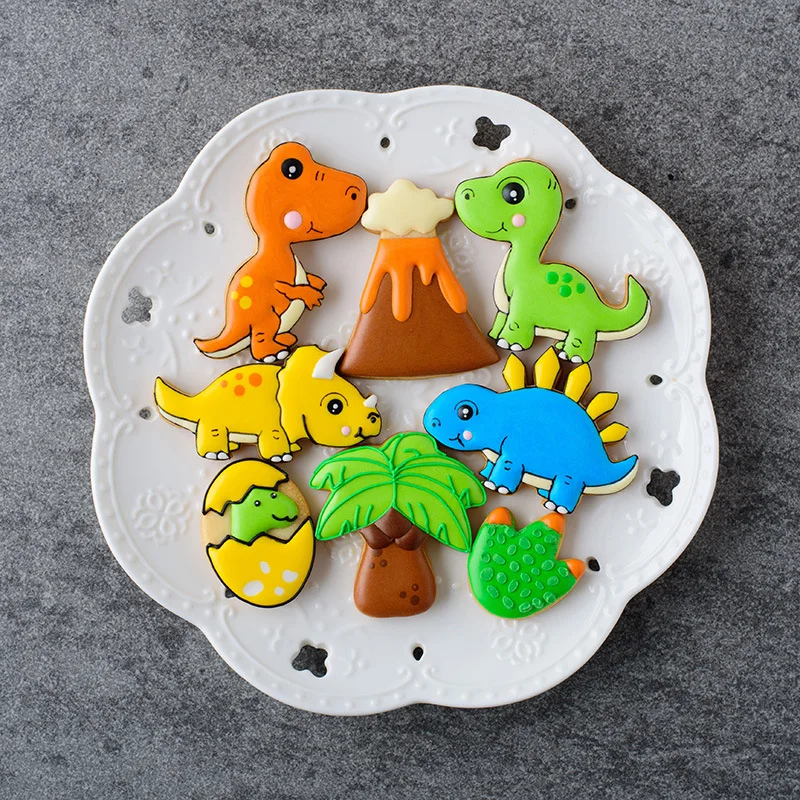 Милые животные помадка печенье форма мультяшный динозавр яйца Вулкан кокосовое