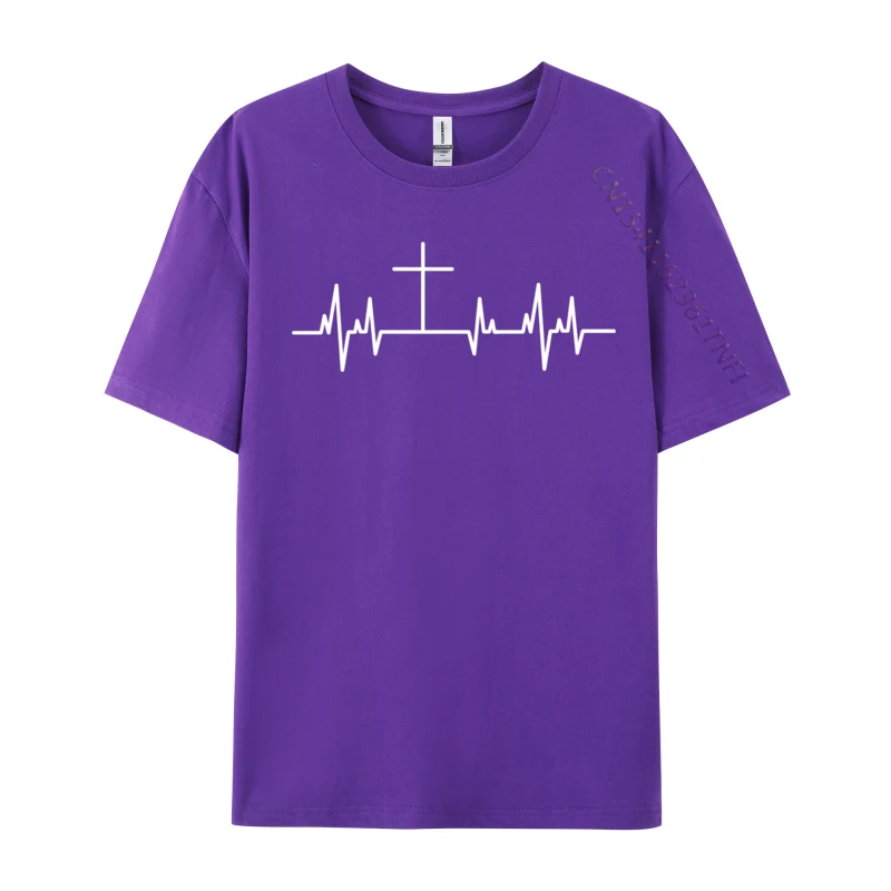 Christians Heartbeat Ecg Cosie Premium Cotton T-Shirts For Men Slim Fit T Shirt Wholesale Sweatshirts Cool Clothing